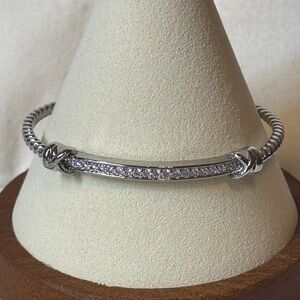 AAA CZ Cuff Bracelet 18k White Gold Filled